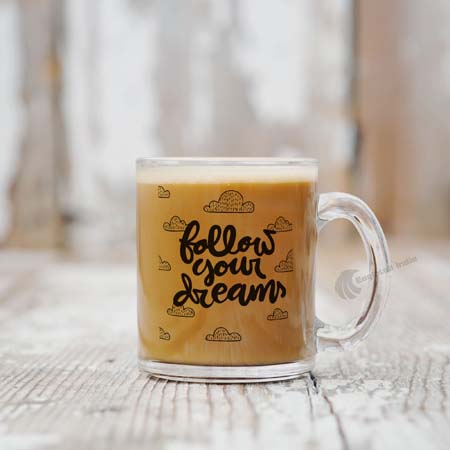 Follow your dreams Transparent Glass Coffee and Tea Mug_1