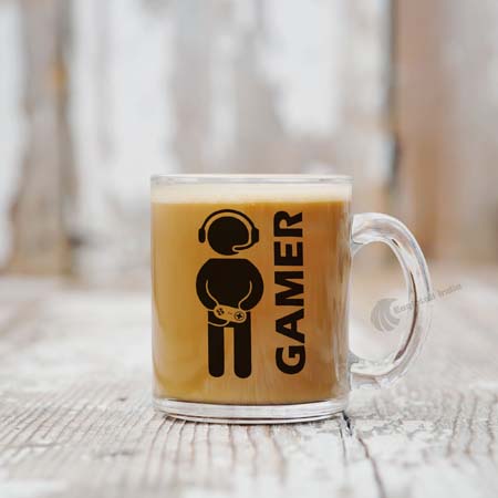 Gamer Transparent Glass Coffee and Tea Mug_1